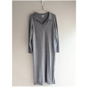 Yerse cashmere blend collared midi sweater dress